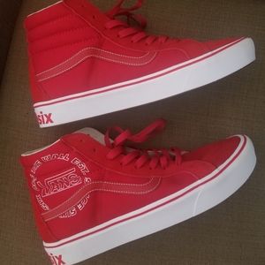 NWOT  Red mens 66 Van's hightops size 12